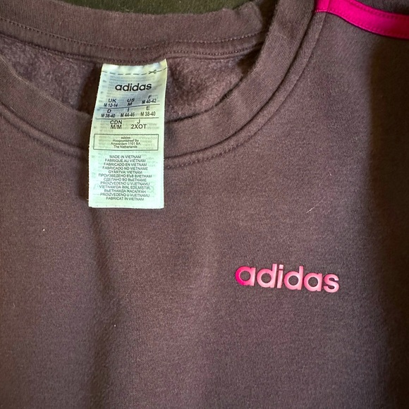 Adidas women’s sweatshirt in deep purple with magenta stripes - Picture 2 of 4